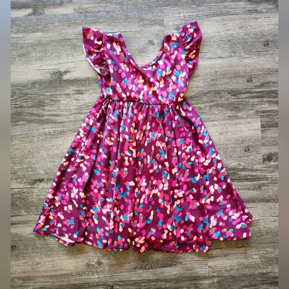 Dot Dot Smile Burgandy Spotted Twirl Dress - Picture 1 of 5